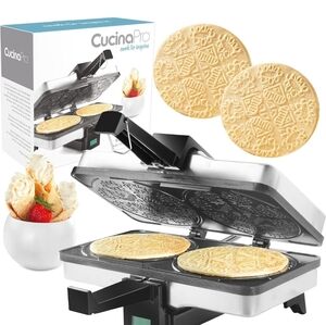 CucinaPro Krumkake Baker Non-stick Waffle Cookie Maker